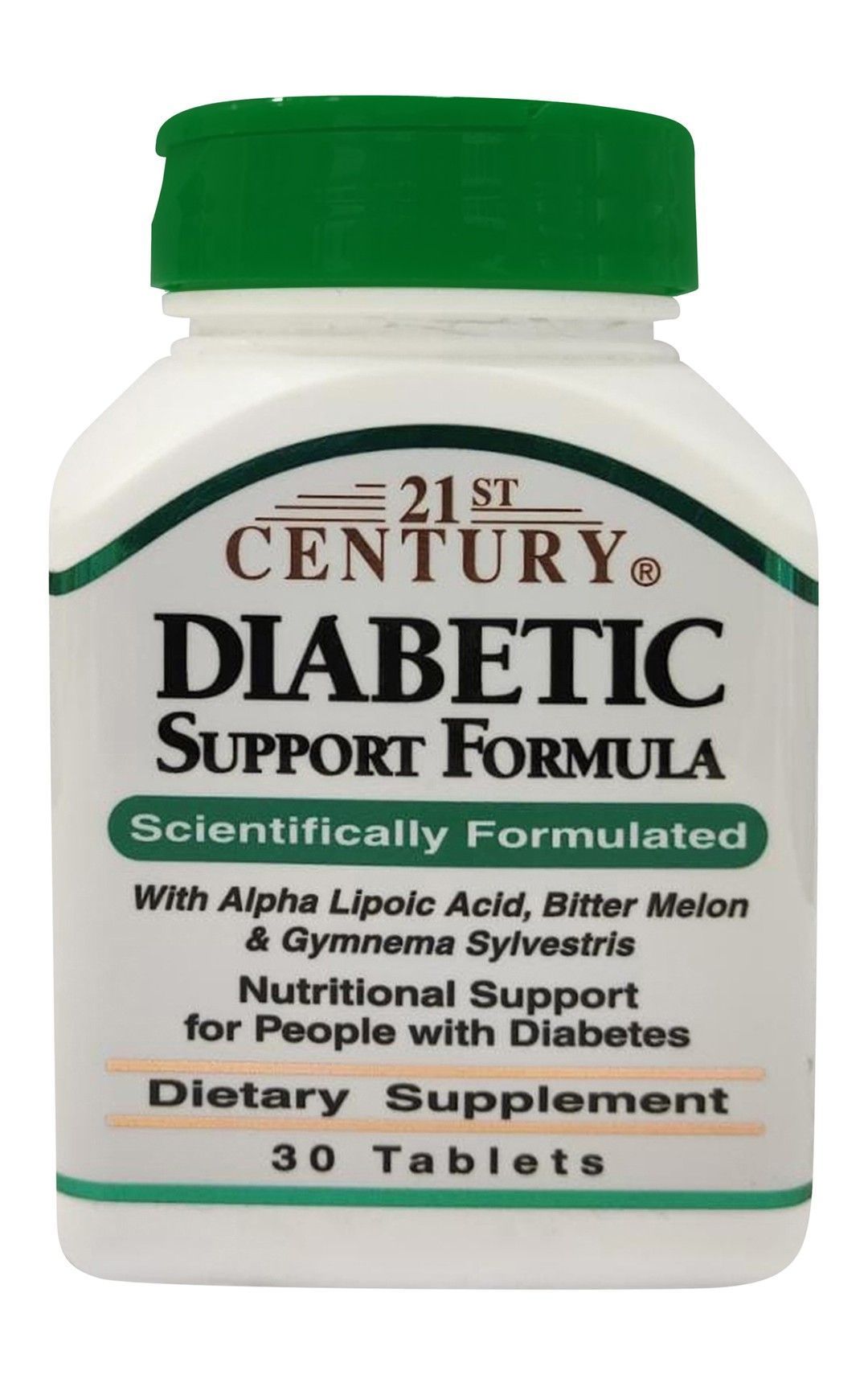 21st Century Diabetic Support Supplement with Alpha Lipoic Acid, Bitter Melon & Gymnema Sylvestris, 30 Tablets