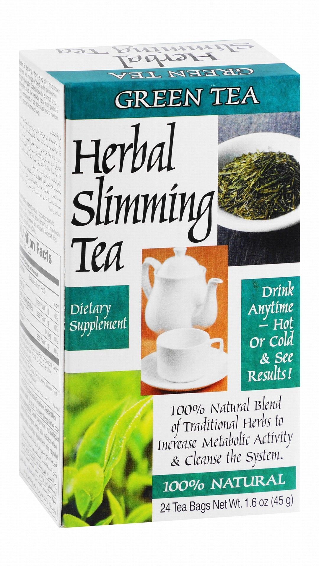 21st Century Herbal Slimming Green Tea Bags, 24 Pieces