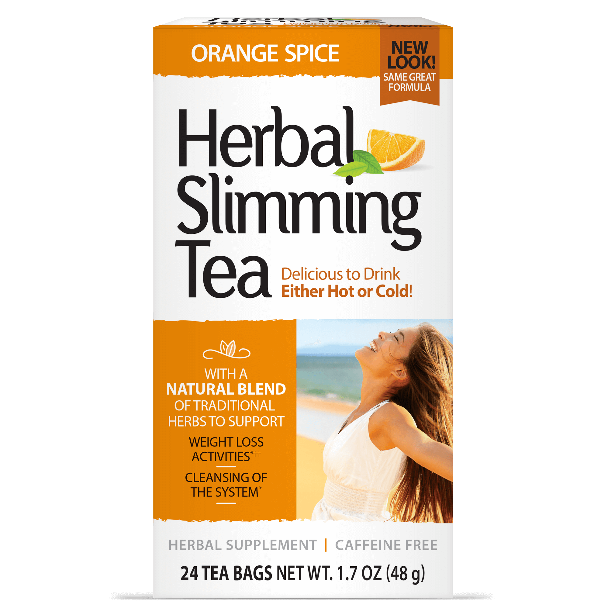 21st Century Herbal Slimming Tea Bags Orange Spice Flavor, 24 Pieces