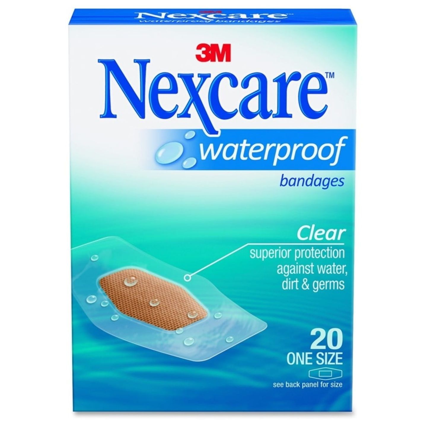 3M Nexcare Clear Waterproof Bandages, 20 Pieces