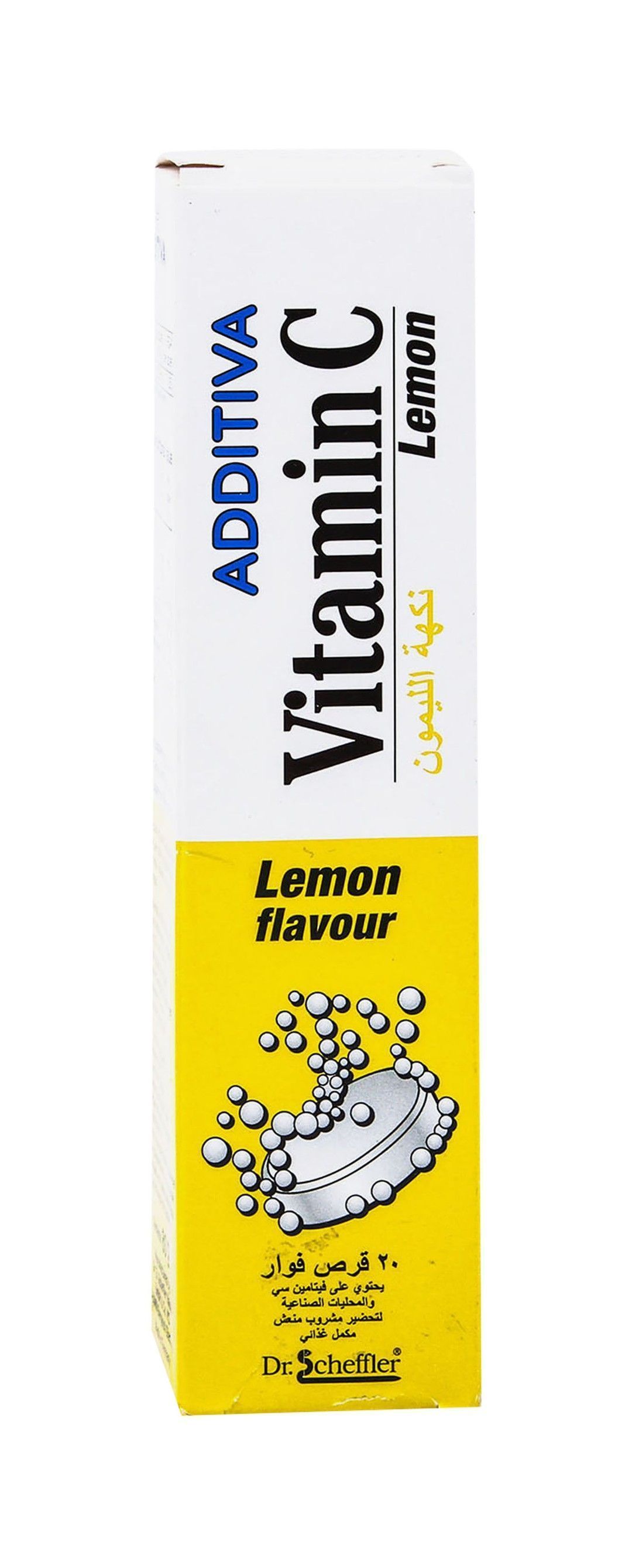 Additiva 1000mg Lemon Flavor Vitamin C Effervescent Tablets, 20 tablets