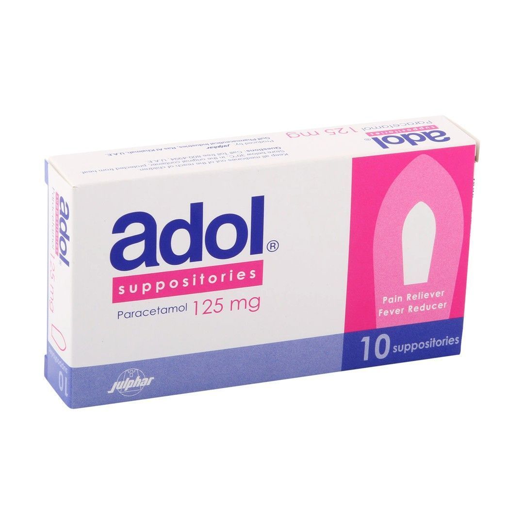 Adol 125mg Paracetamol Suppositories, 10 suppositories