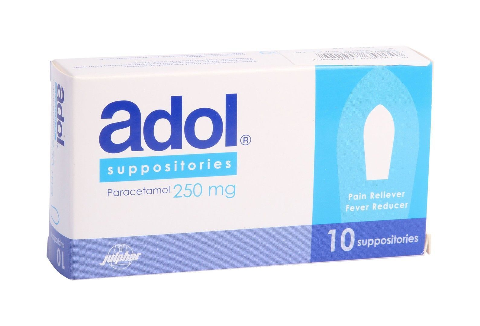 Adol 250mg Paracetamol Suppositories, 10 Pieces