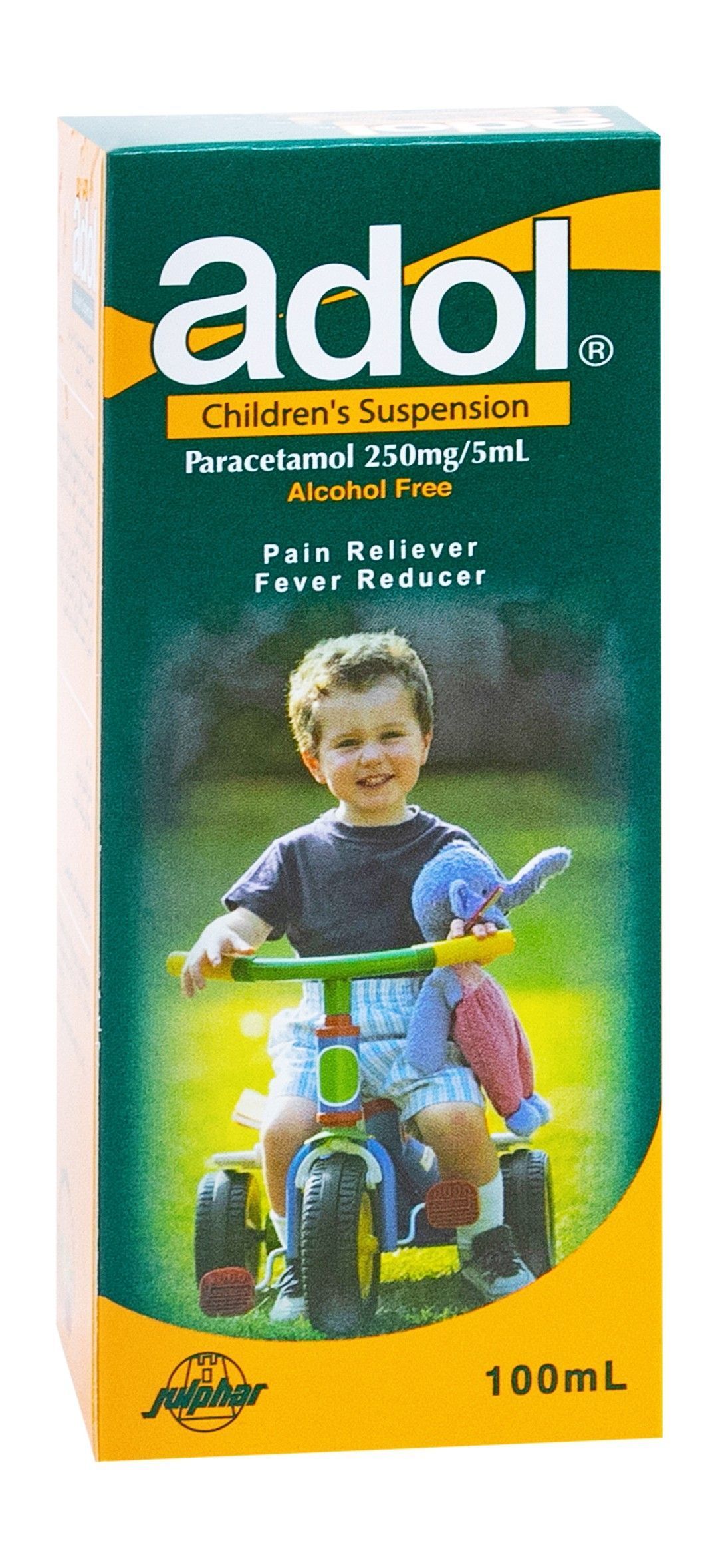 Adol 250mg/5ml Paracetamol Pain & Fever Relief Suspension Syrup for Children, 100ml
