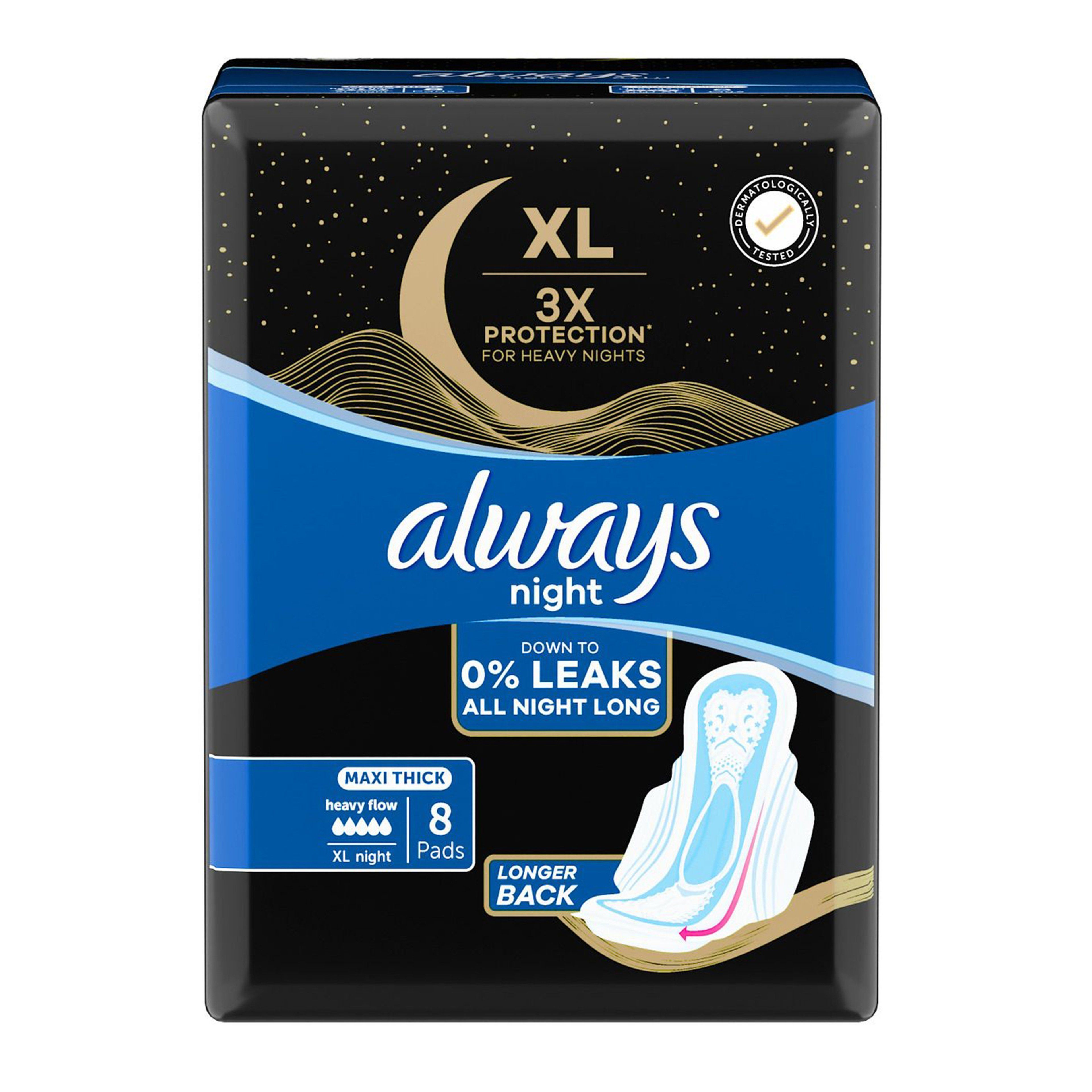 Always DreamZzz Maxi Thick Night Pads with Wings, 8 Pieces