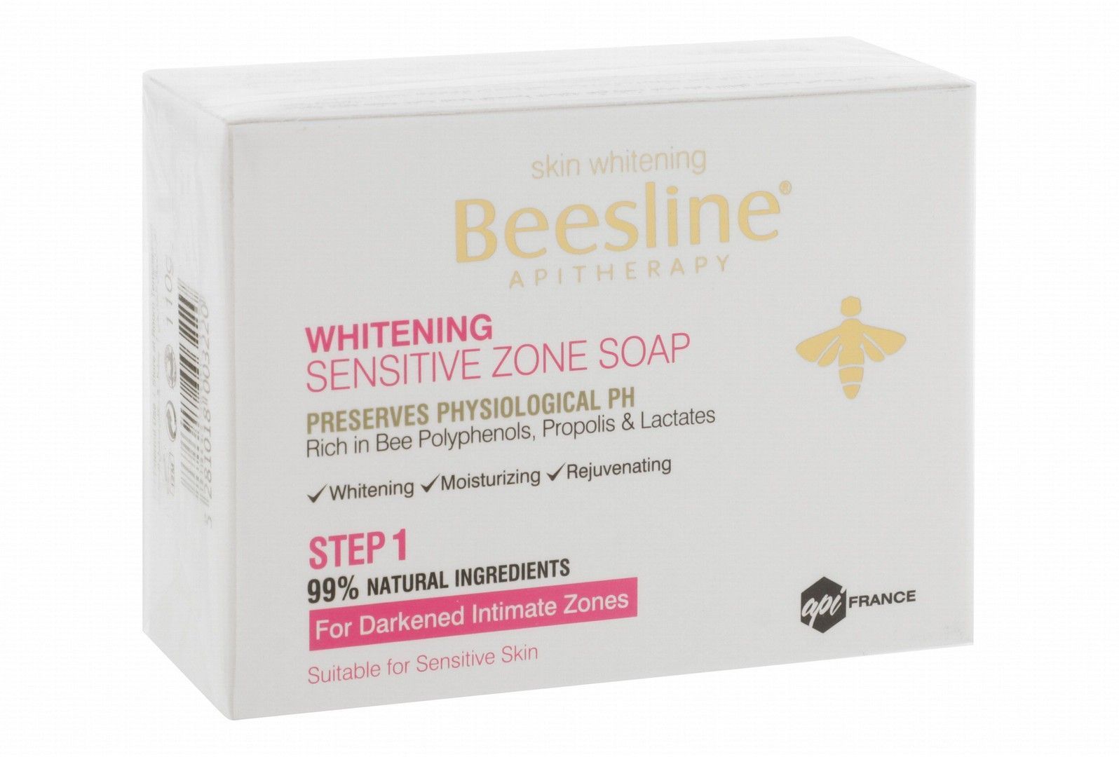 Beesline Apitherapy Hypoallergenic Skin Whitening Sensitive Zone Soap for Dark & Unexposed Body Areas, 110g