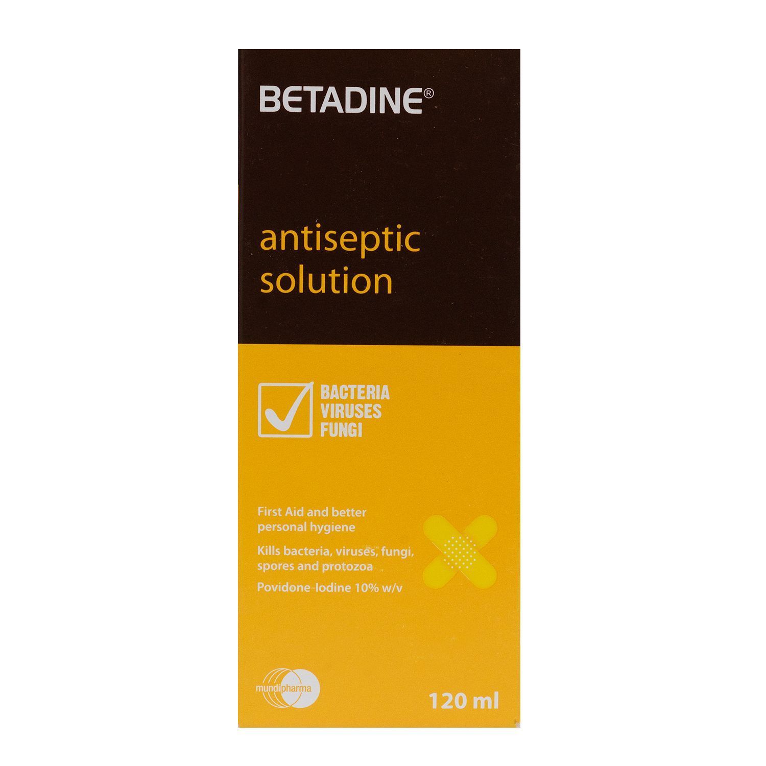 Betadine 10% Povidone Iodine Antiseptic Solution, 120ml