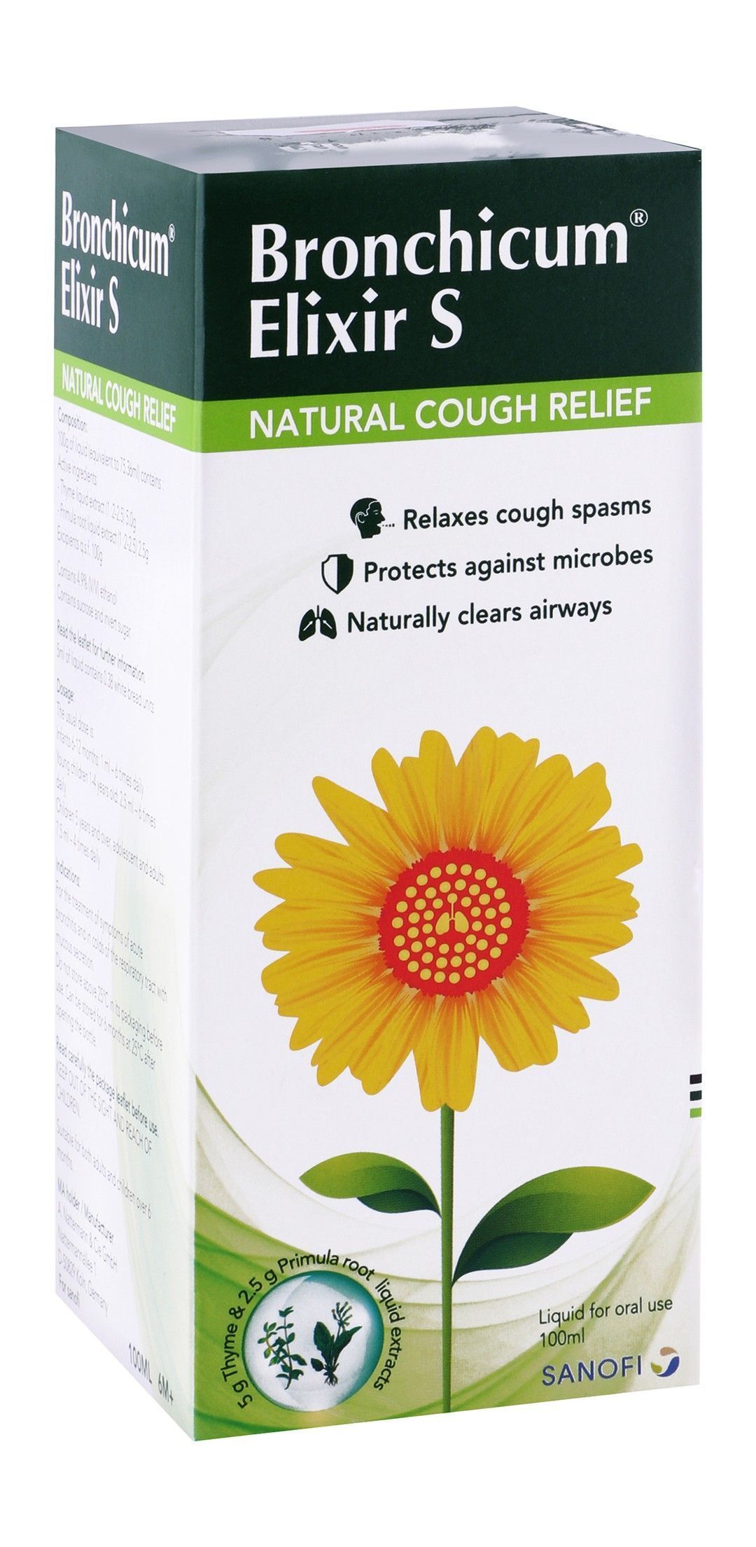 Bronchicum Elixir S Natural Cough Syrup with Thyme & Primula Root Extracts (6+ Months), 100ml